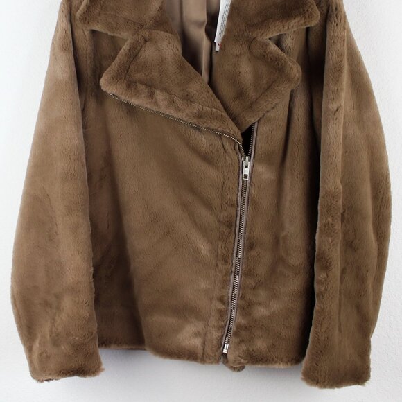 NWT Vince Faux Fur Moto Zip Jacket Coat - Picture 9 of 13